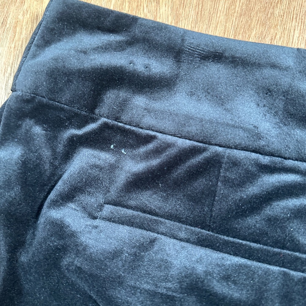Liz Claiborne Career Pants Women 14 Black Faux Suede Straight Leg Trousers - Picture 13 of 14